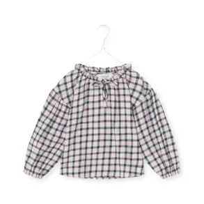 A Monday Elisa Blouse Dawn Pink Check